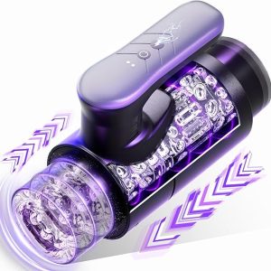 Upgraded Handheld Telescopic Male Masturbator with 9 Powerful Thrusting Rotating
