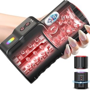 Double-Ended Handheld Male Masturbators with 10 Vibrating Rotating