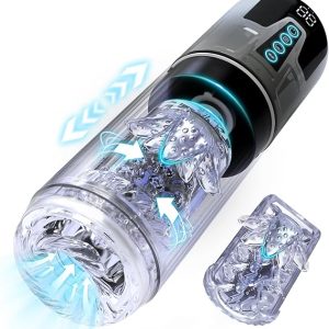 Electric Pocket Pussy Stroker with Sucking Thrusting Rotating Vibrating