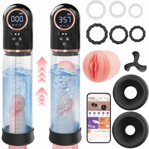 Electric Suction Penis Enlargers Pump with Cock Ring Pocket Pussy