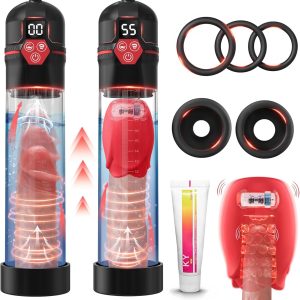 Dick Pump Penis Enlarger with 5 Suction Intensities 7 Vibrating
