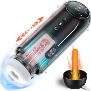 Electric Pocket Pussy Stroker with Heating Base 4 Thrusting 4 Sucking 10 Vibrating